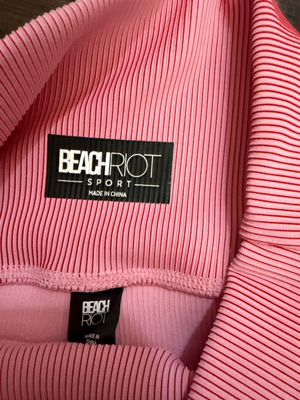 Beach Riot Leggings Pink Ribbed High-Waist Candy Stripe - Picture 8 of 10